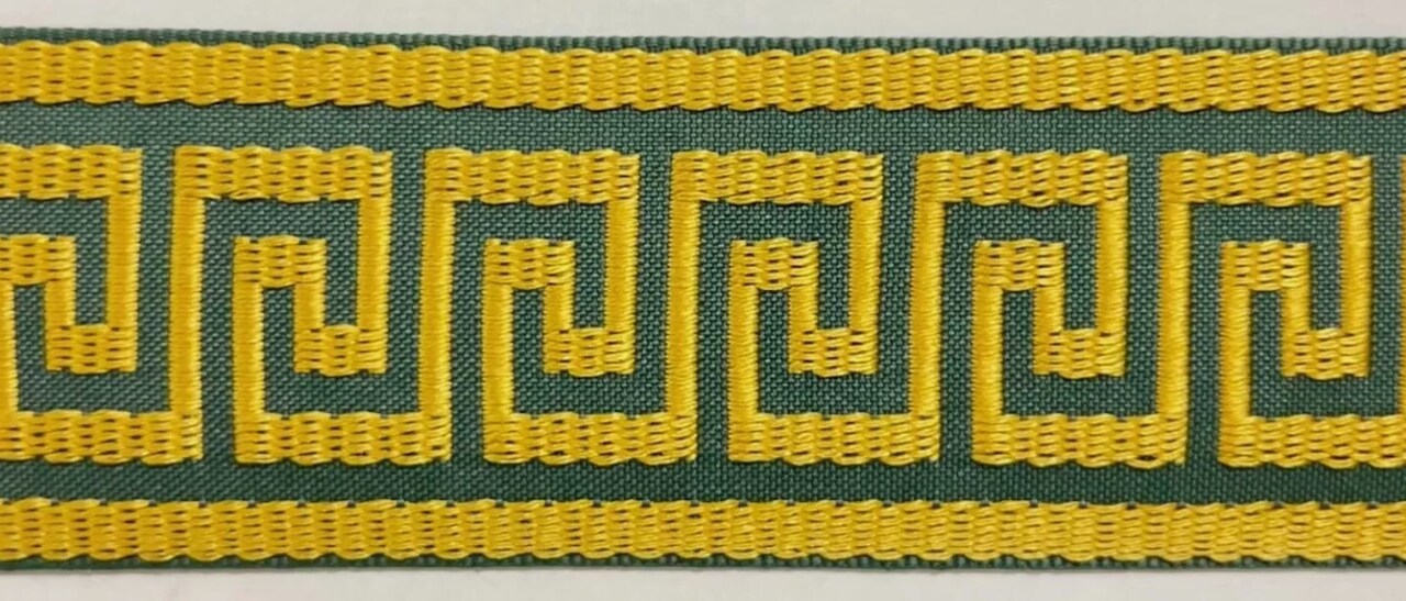 1-3/4" Greek Key Jacquard Woven Ribbon Trim - 6 Continuous Yards - Many Colors!